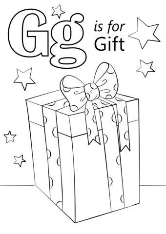 Letter G Is For Gift Coloring Page